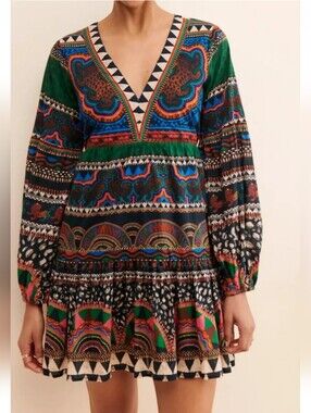 knee length dresses for ladies Red Morada Boa Guipure Maxi Dress – FARM Rio main image 1